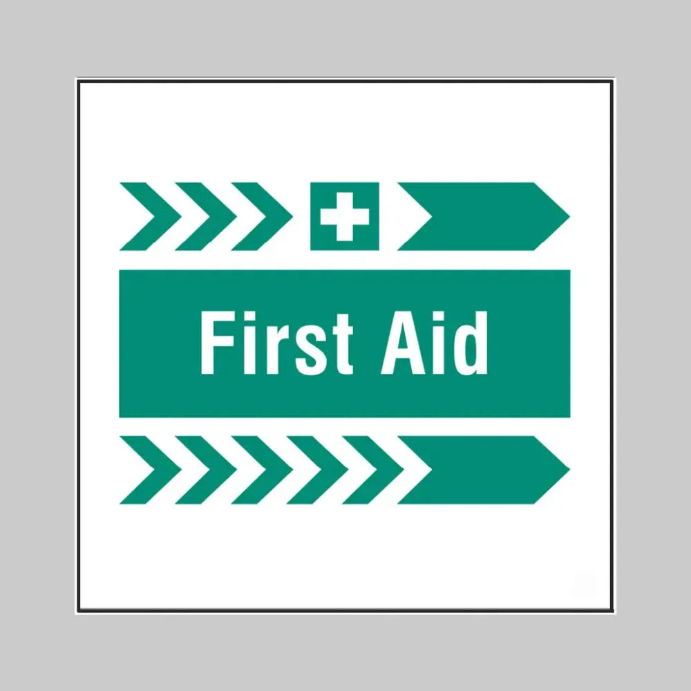 First aid, arrow right builder signs 400x400mm