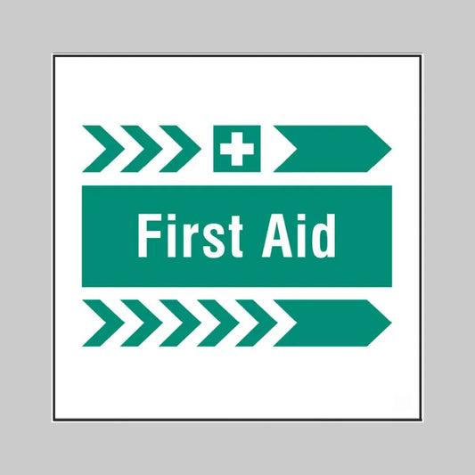 First aid, arrow right builder signs 400x400mm