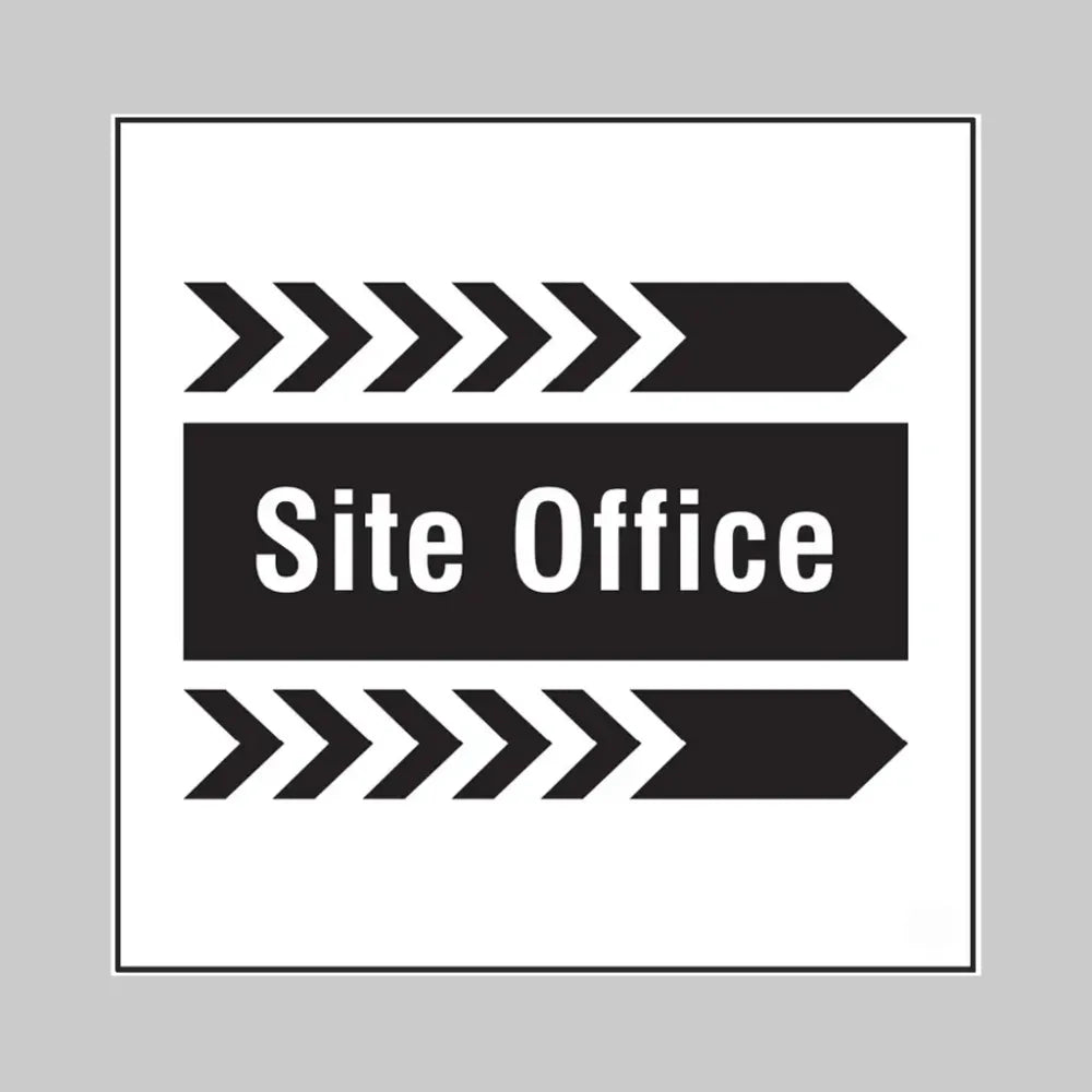 Site office, arrow right builder signs 400x400mm