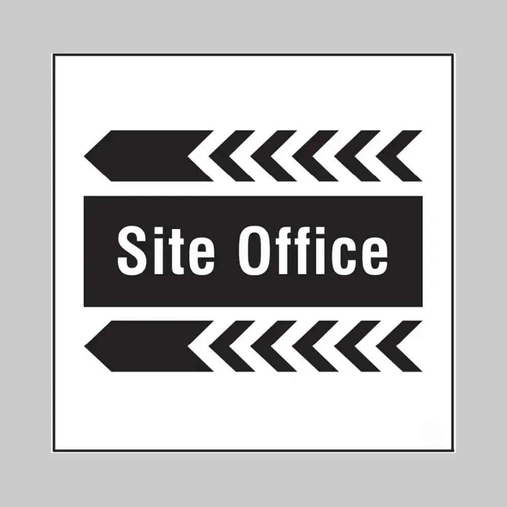 Site office, arrow left builder signs 400x400mm