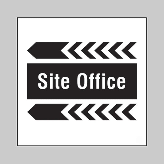Site office, arrow left builder signs 400x400mm