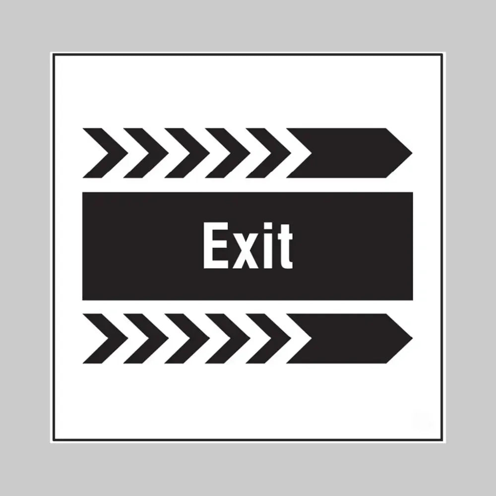 Exit, arrow right builder signs 400x400mm