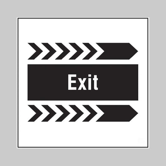 Exit, arrow right builder signs 400x400mm