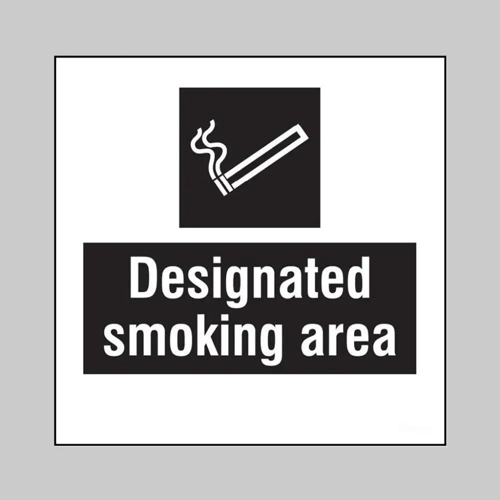 Designated smoking area, builder signs 400x400mm