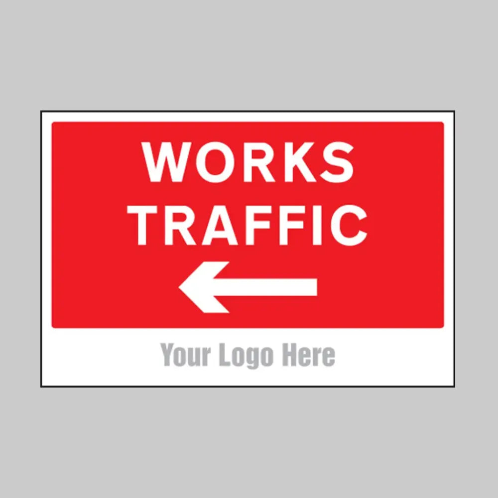 Works traffic, arrow left, builder signs 600x400mm