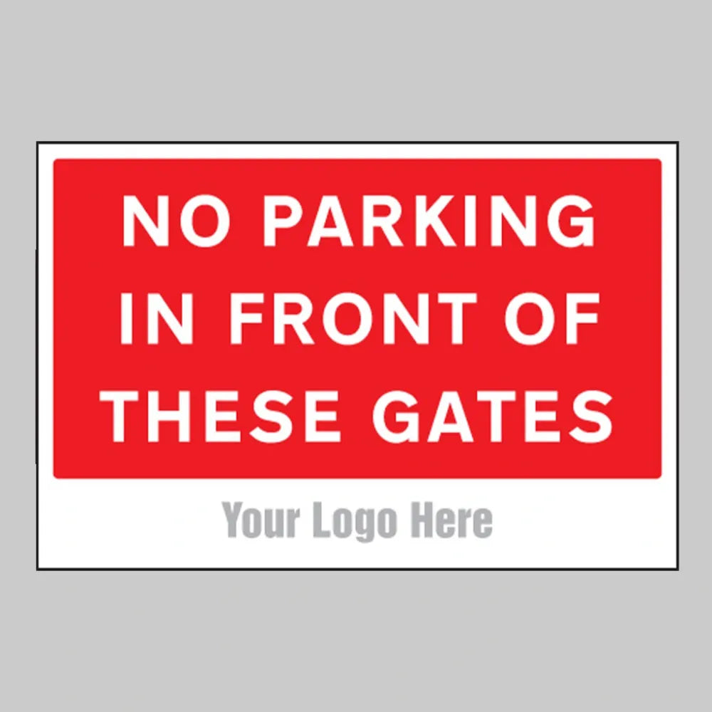 No parking in front of these gates, builder signs 600x400mm