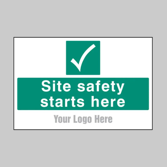 Site safety starts here, builder signs 600x400mm
