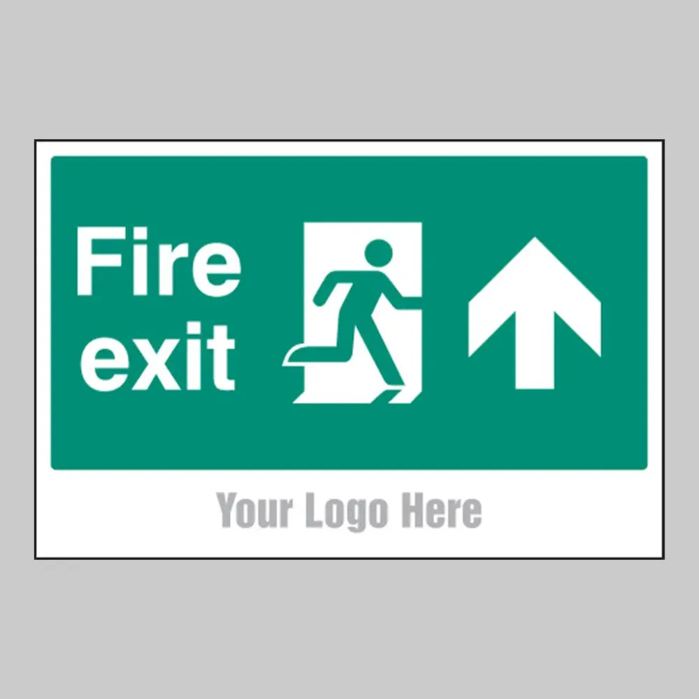 Fire exit, arrow up, builder signs 600x400mm