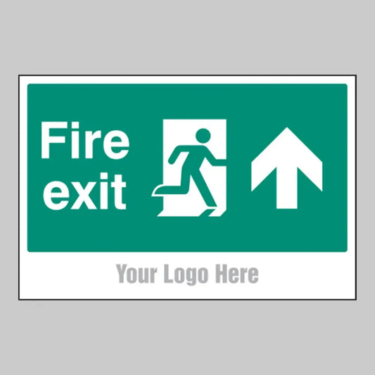 Fire exit, arrow up, builder signs 600x400mm