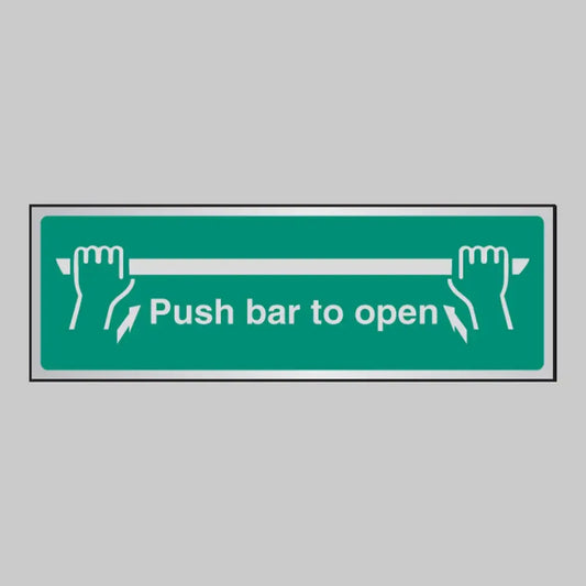 Push bar to open anodised aluminium 300x100mm adhesive backed
