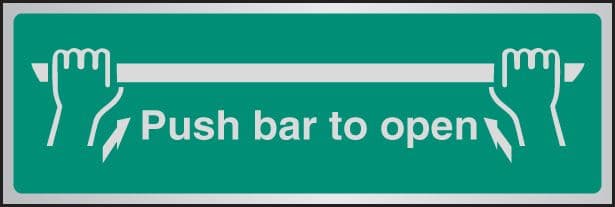 55926 Push bar to open aluminium 300x100mm  (300x100mm) Safety Sign