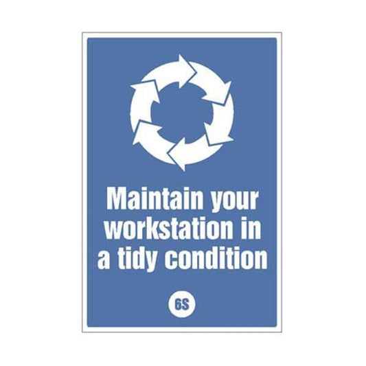 55953 Maintain your workstation in a tidy condition - 6S Poster - 400x600mm rigid plastic