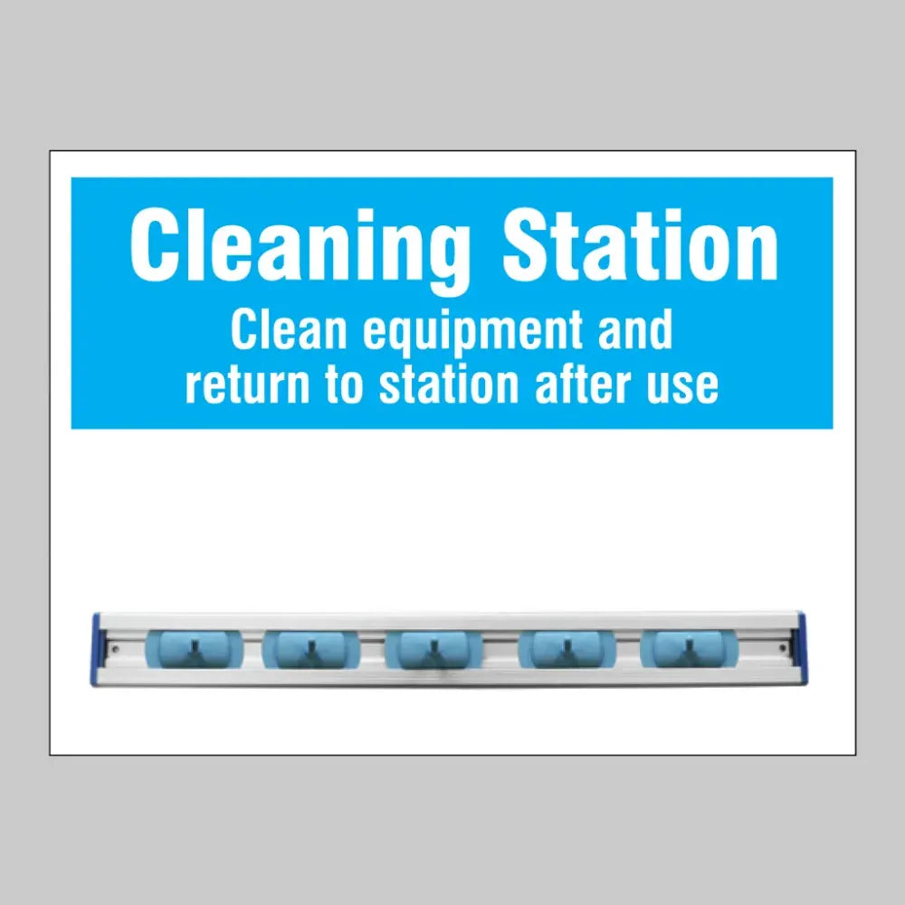 Cleaning Station Shadow Board with hanging rail  and 5 hooks 600x440mm 10mm foam pvc