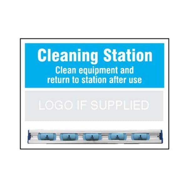 55973 Cleaning Station Shadow Board with hanging rail  and 5 hooks 600x450mm 10mm foam pvc
