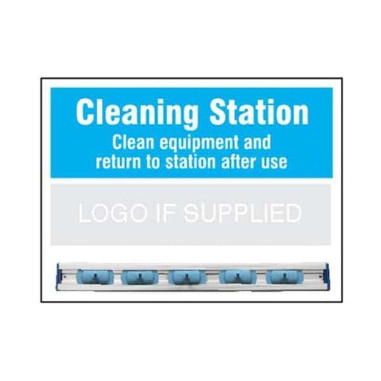 55973 Cleaning Station Shadow Board with hanging rail  and 5 hooks 600x450mm 10mm foam pvc