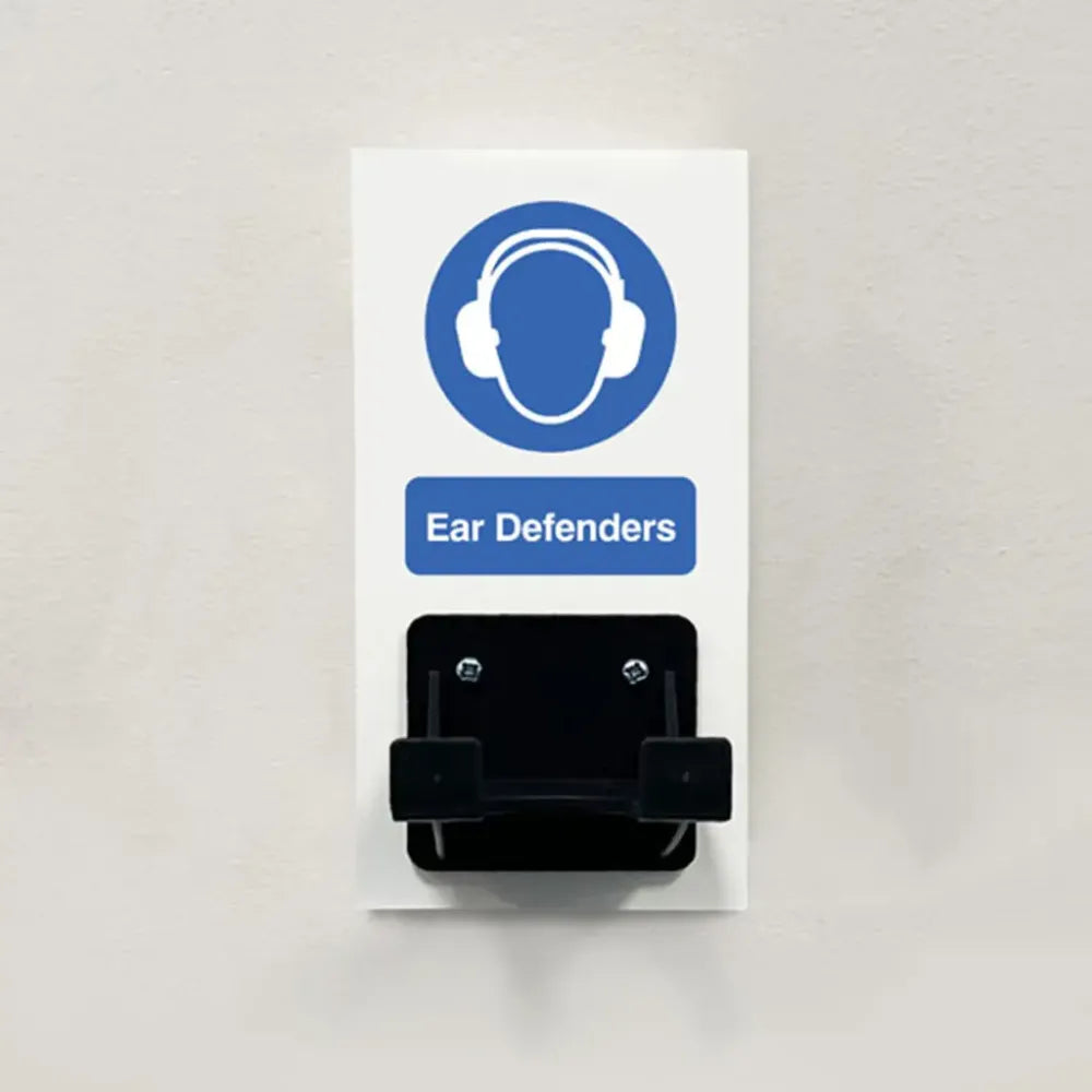 55976 PPE Station - Ear Defenders - Single Hook on 80x160mm 10mm foam pvc Miscellaneous