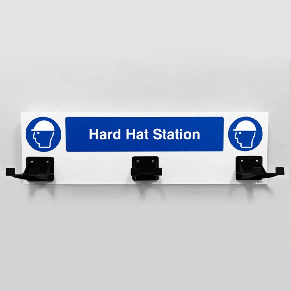 55979 PPE Station - Hard Hat - 3 Hooks on 540x160mm 10mm foam pvc Miscellaneous