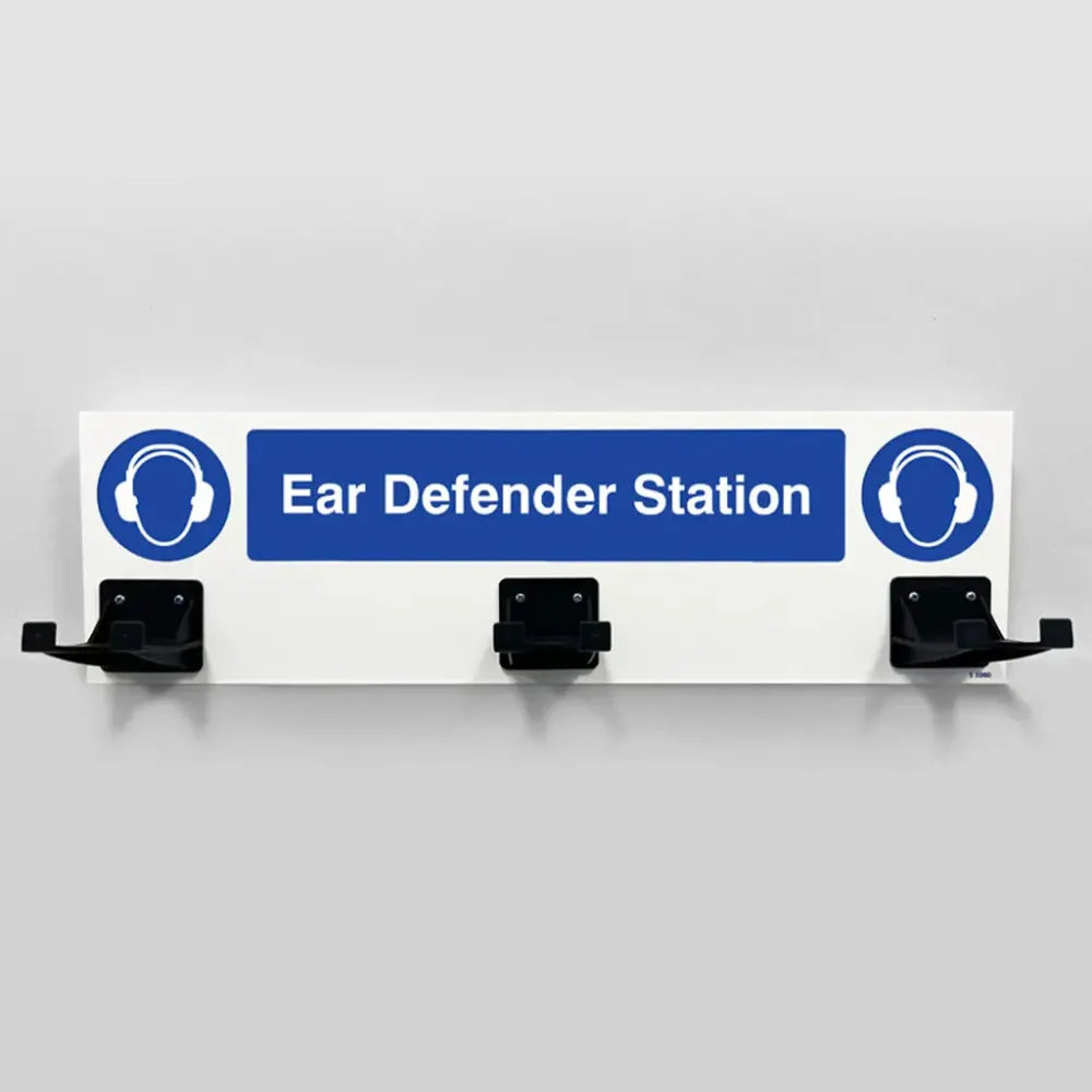 55980 PPE Station - Ear Defenders - 3 Hooks on 540x160mm 10mm foam pvc Miscellaneous