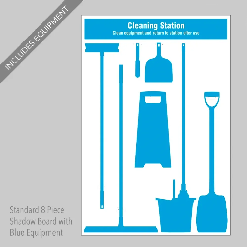 55984 Cleaning Station Shadow Board - 8 piece 1220x1800mm 10mm foam pvc Miscellaneous