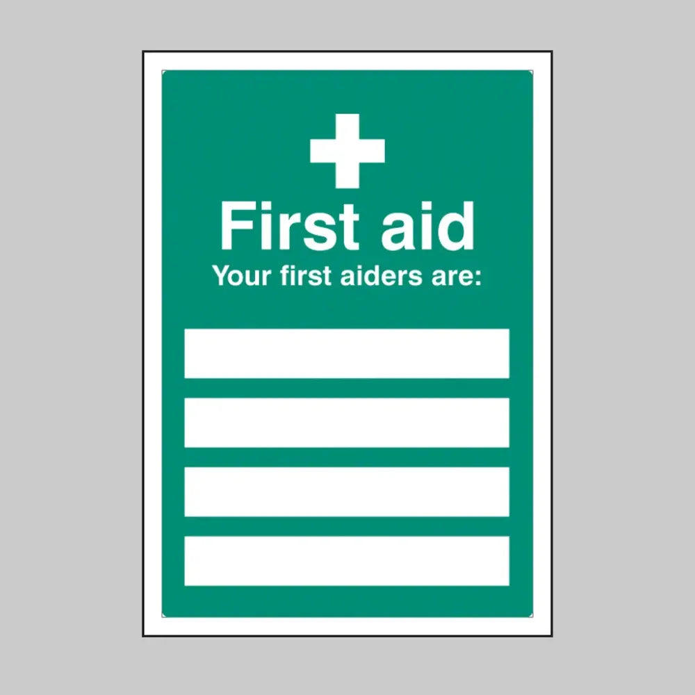 First aiders are (space for 4) adapt-a-sign 215x310mm