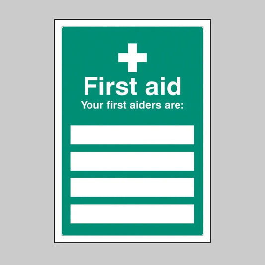First aiders are (space for 4) adapt-a-sign 215x310mm