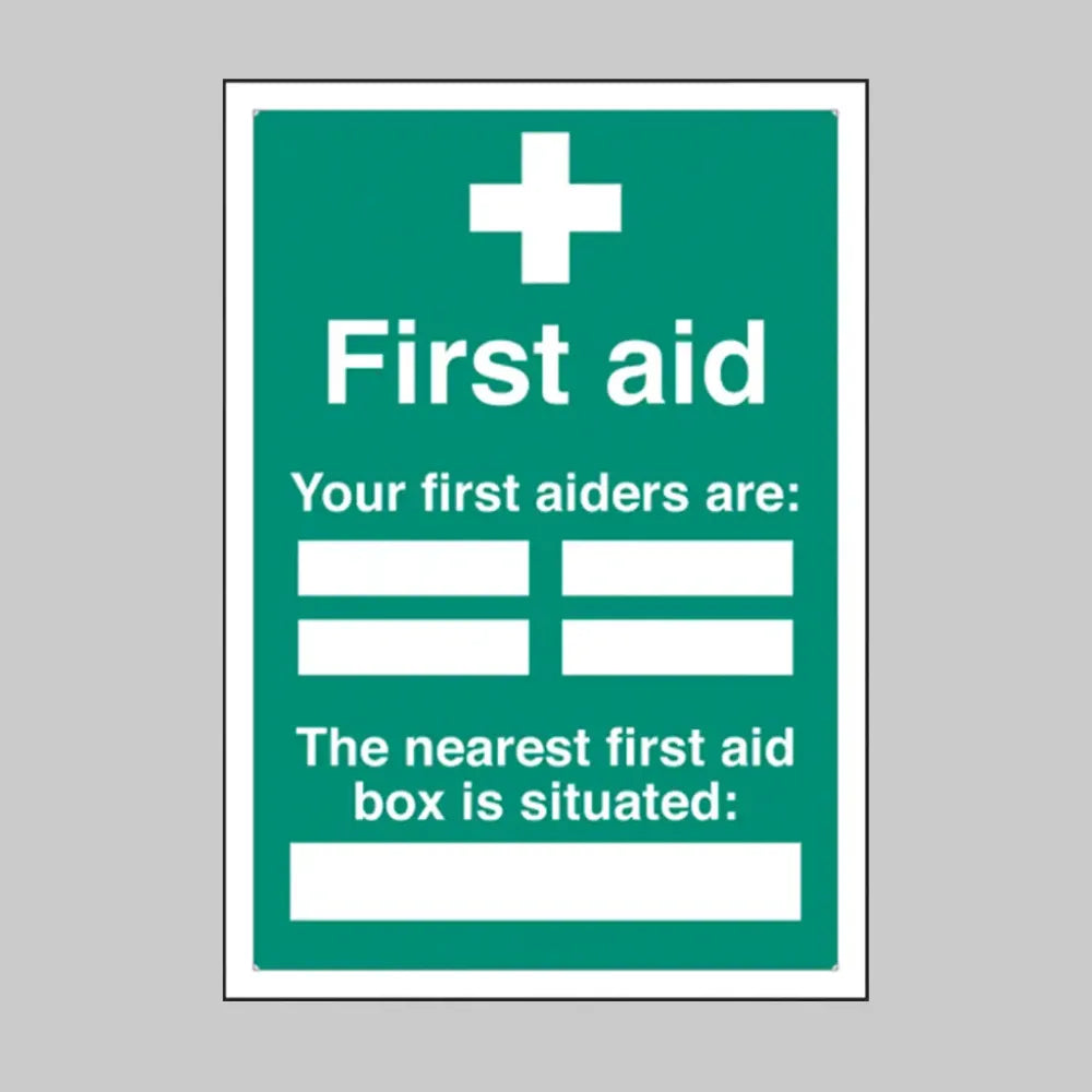 First aiders the nearest first aid box is situated adapt-a-sign 215x310mm