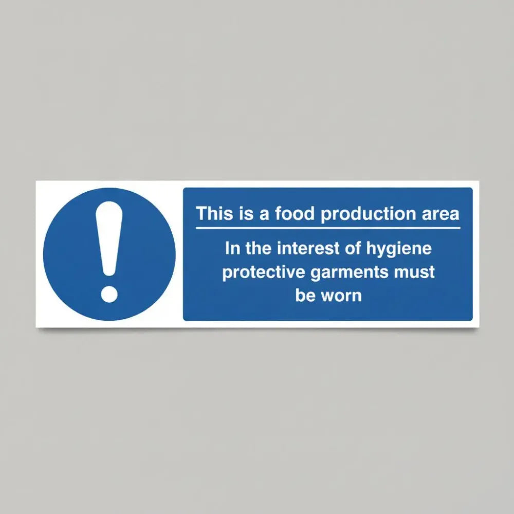 Food production area PPE garments must be worn