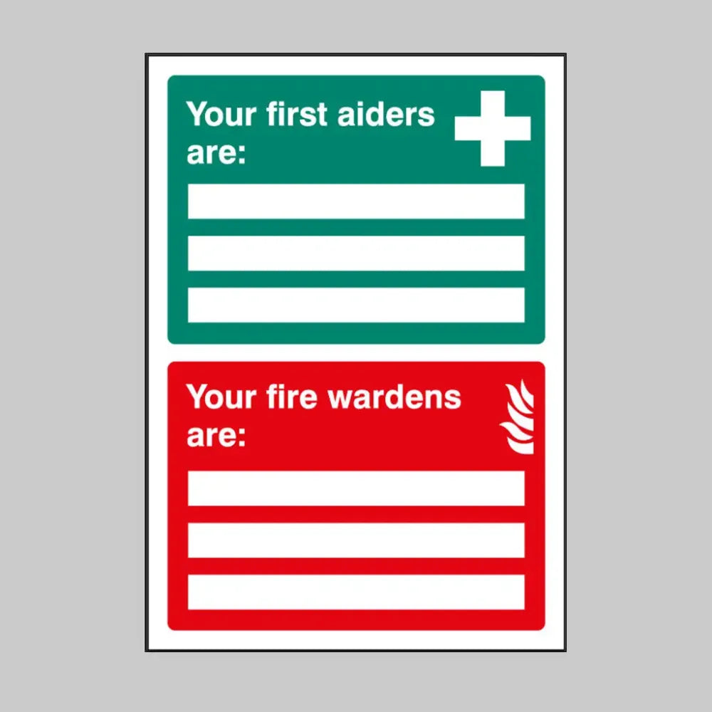 First aiders/fire wardens adapt-a-sign 215x310mm