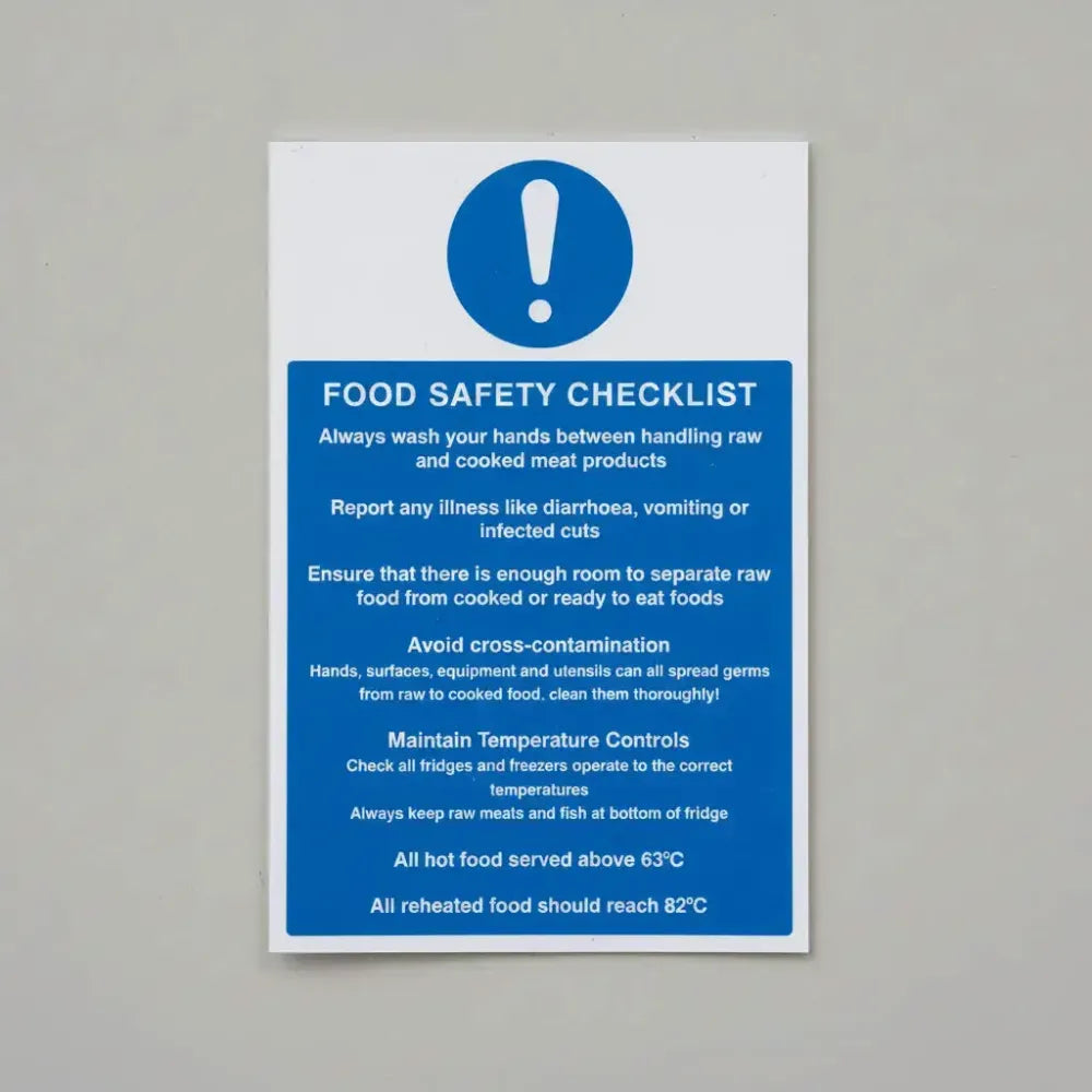 Food safety checklist