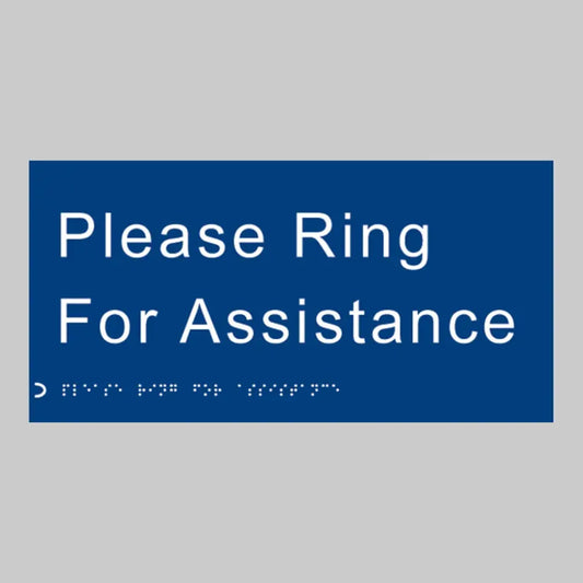 Braille - Please ring for assisstance 300x150mm
