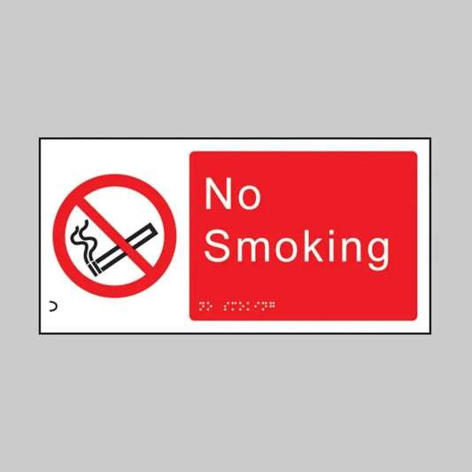 Braille - No smoking 300x150mm