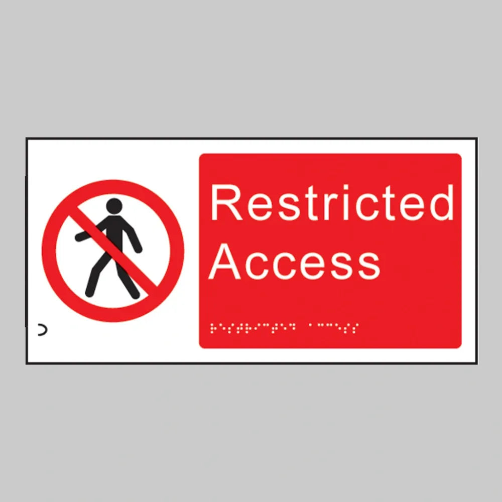 Braille - Restricted access 300x150mm