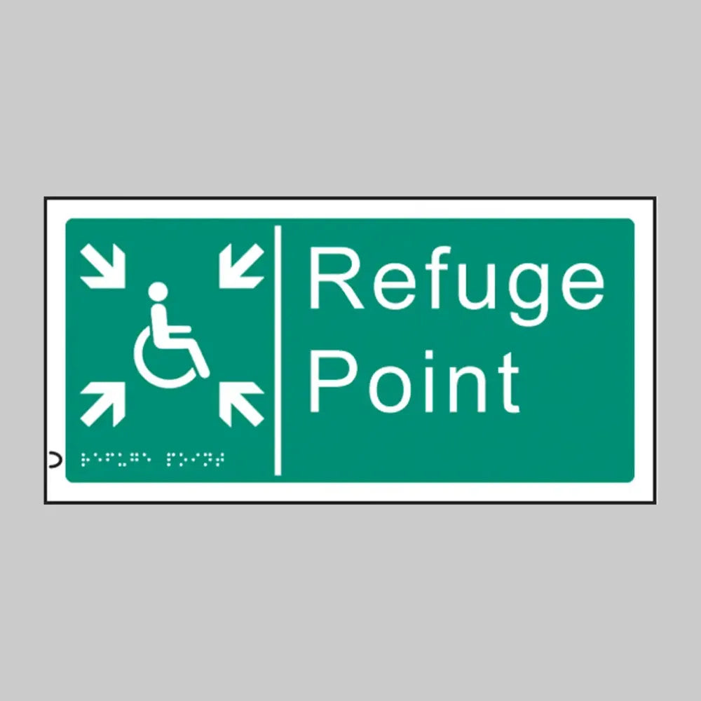 Braille - Refuge point 300x150mm