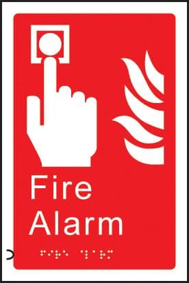 56178 Braille - Fire alarm  (150x225mm) Safety Sign