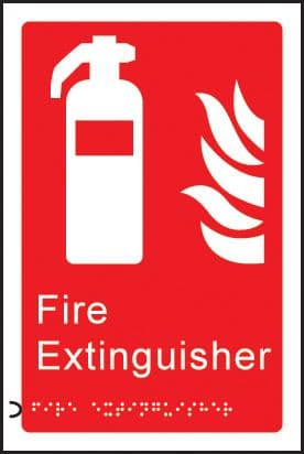 56179 Braille - Fire extinguisher  (150x225mm) Safety Sign