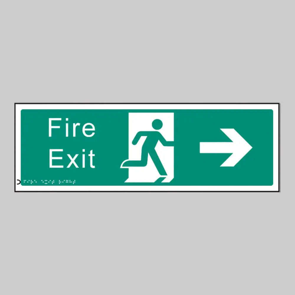 Braille - Fire exit right 450 x 150mm