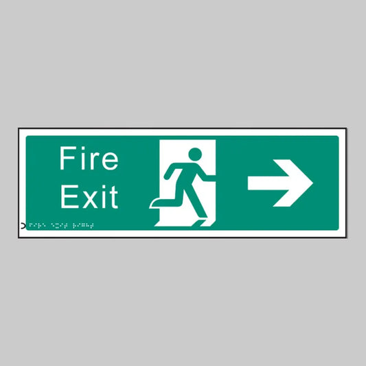 Braille - Fire exit right 450 x 150mm