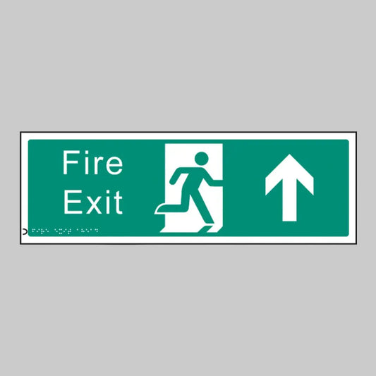 Braille - Fire exit up 450 x 150mm