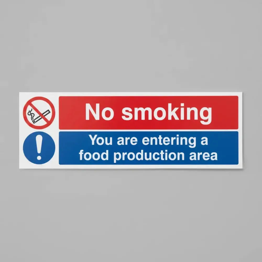 No smoking you are entering a food production area