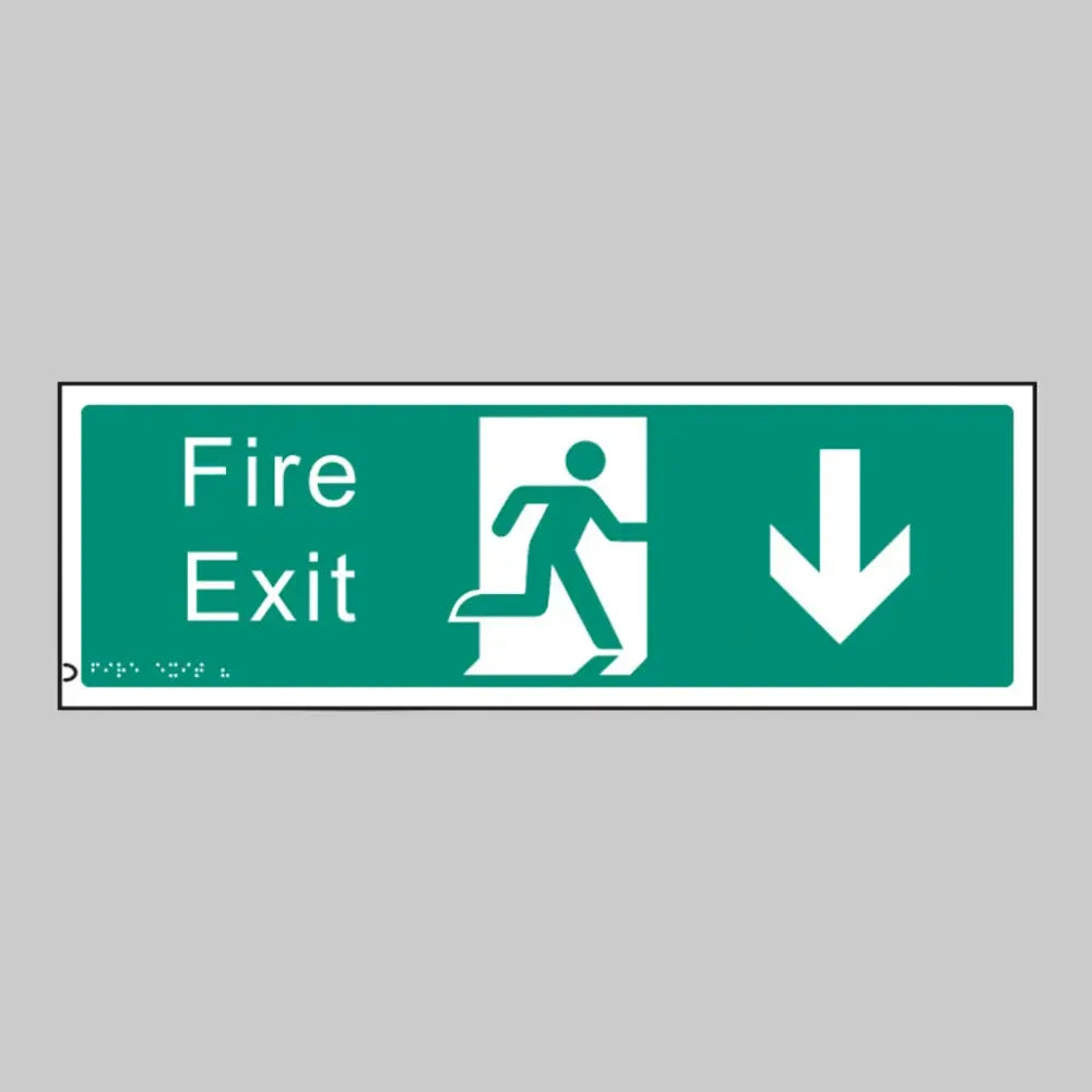 Braille - Fire exit down 450 x 150mm