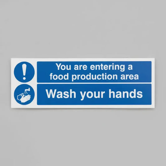 You are entering food production area wash your hands