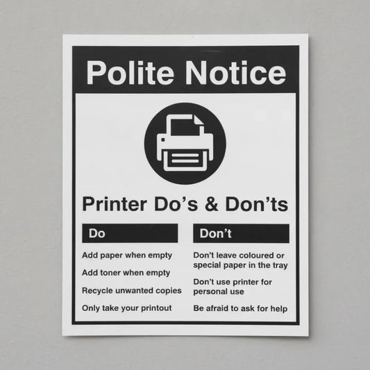 Office printer - Do's & Dont's