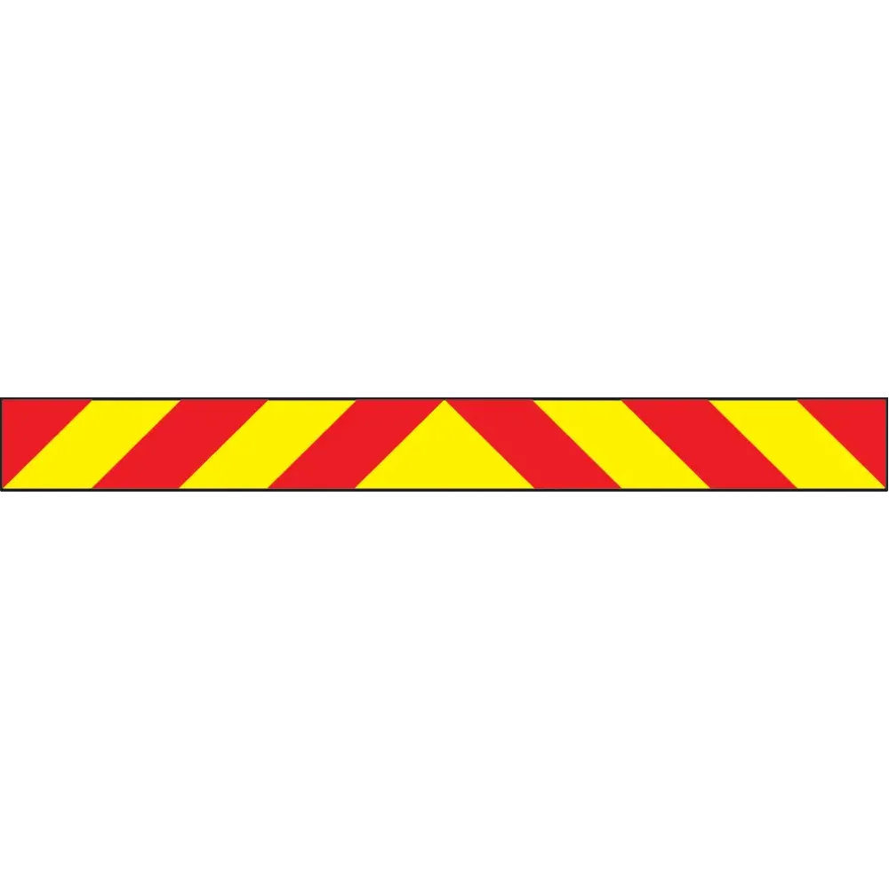 Vehicle hazard panel red/yellow 1400x140mm reflective magnetic