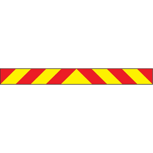 Vehicle hazard panel red/yellow 1400x140mm reflective magnetic