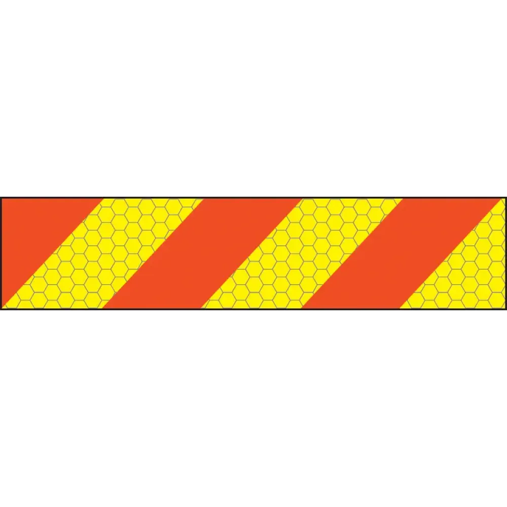 ECE70 Vehicle marking plate 600x140mm Aluminium left hand chevron