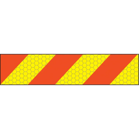 ECE70 Vehicle marking plate 600x140mm Aluminium left hand chevron