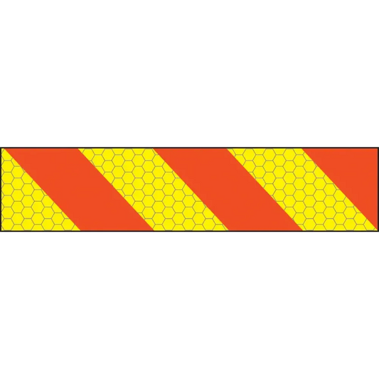 ECE70 Vehicle marking plate 600x140mm Aluminium right hand chevron