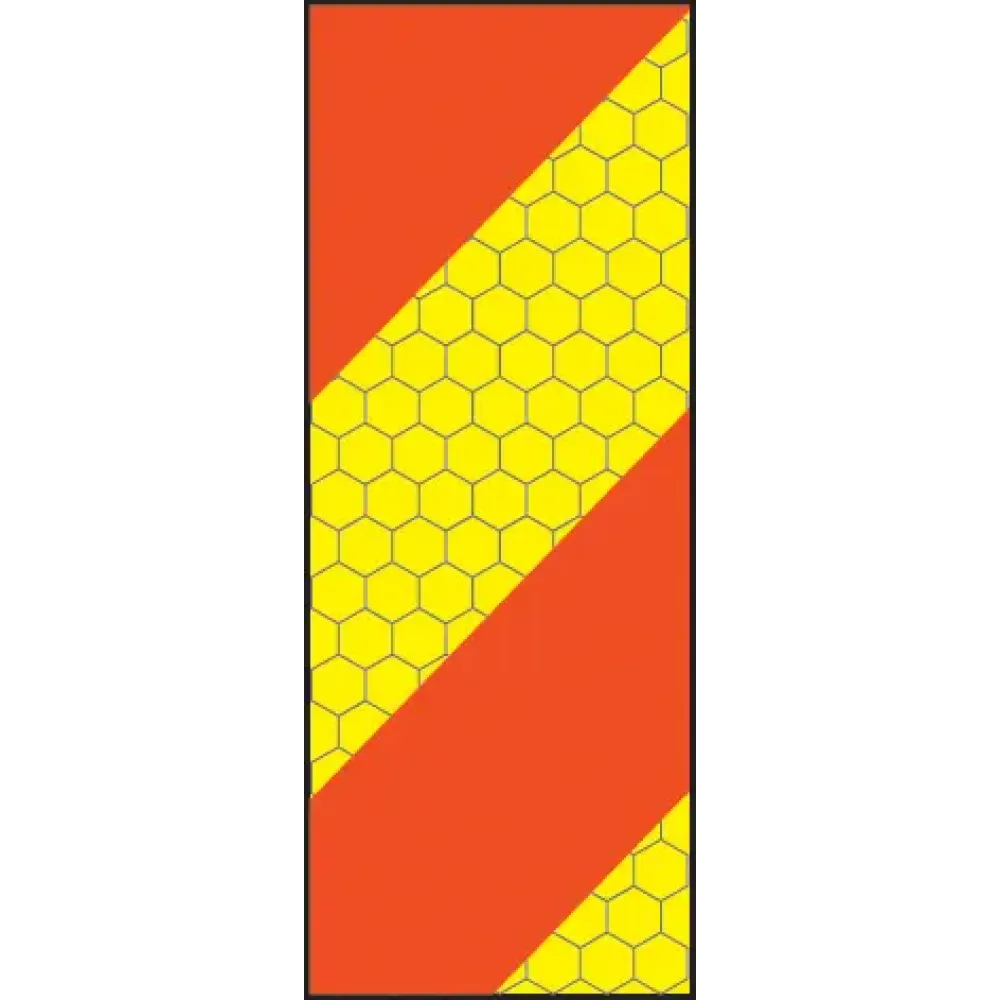 ECE70 Vehicle marking plate 140x300mm Aluminium left hand vertical chevron