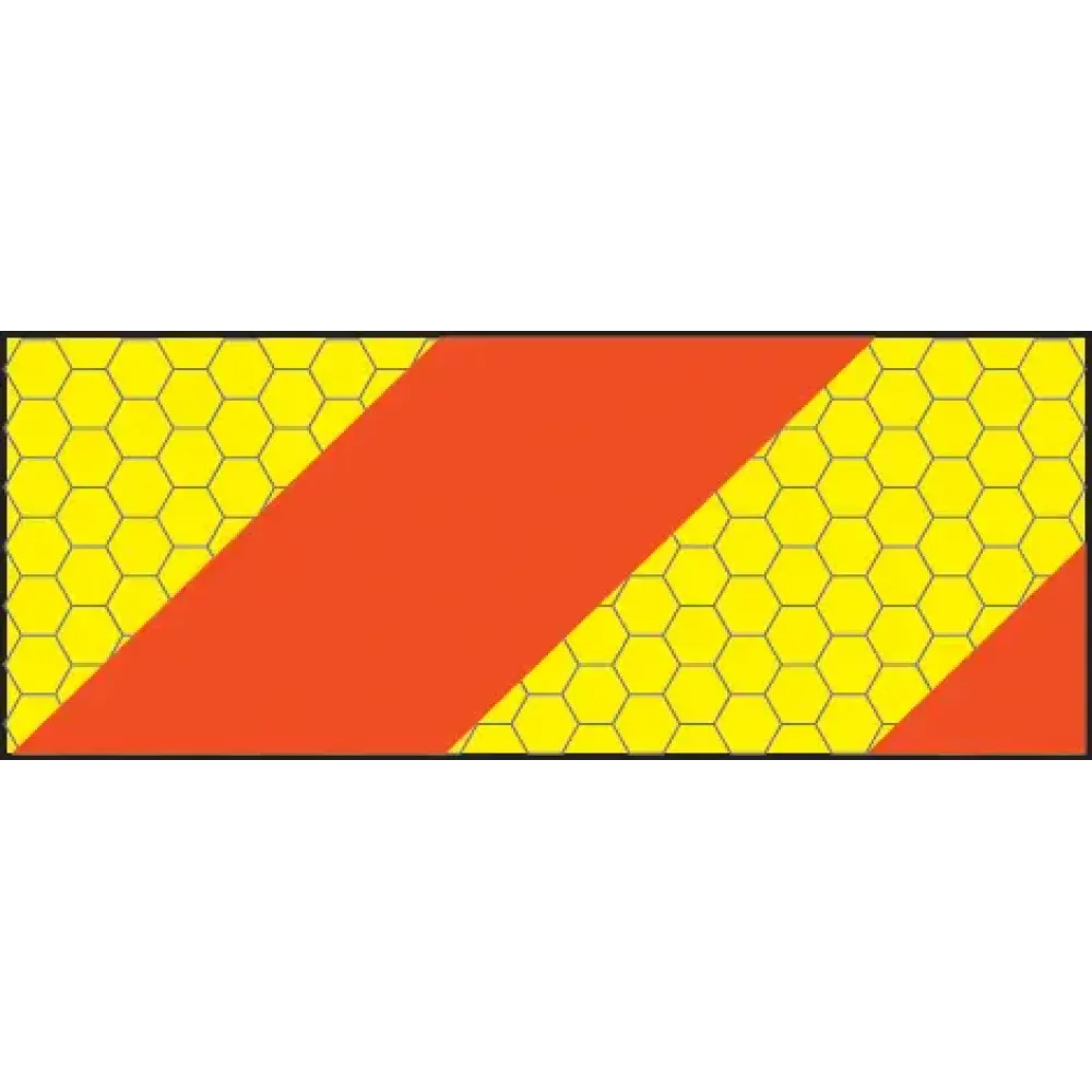 ECE70 Vehicle marking plate 300x140mm Aluminium left hand horizontal chevron