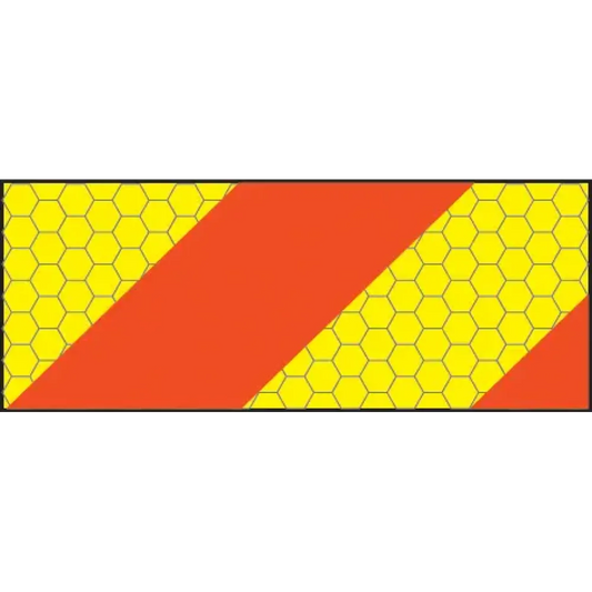 ECE70 Vehicle marking plate 300x140mm Aluminium left hand horizontal chevron